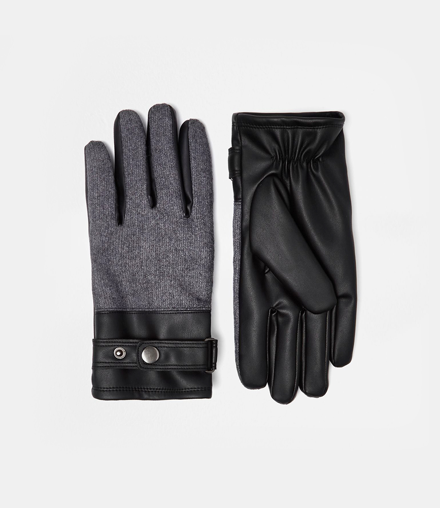 Black leather gloves